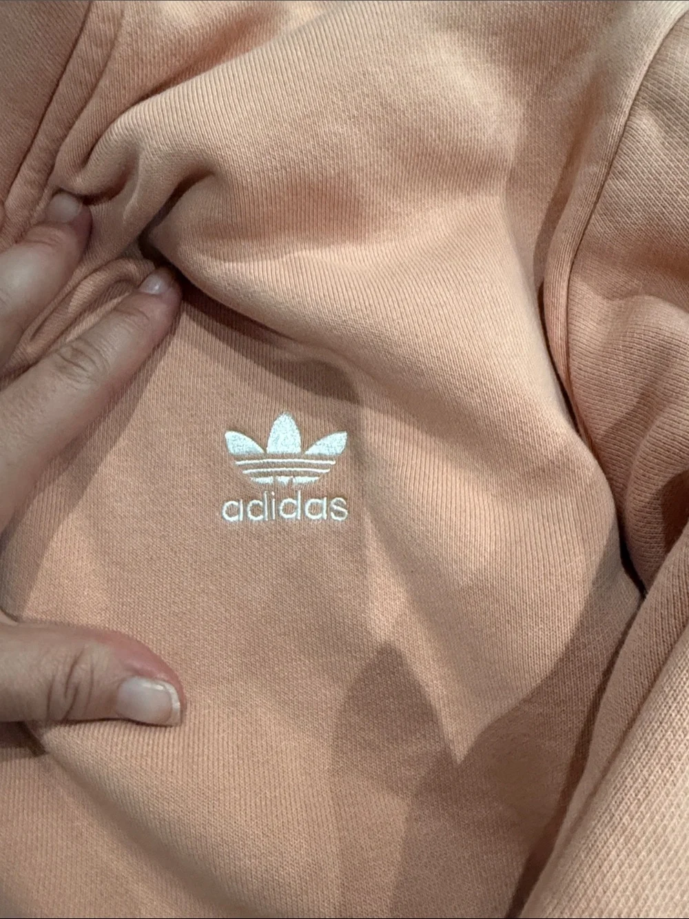 adidas Dusty Pink Cowl-Neck Pullover Hoodie